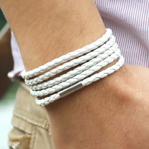 WEIß LEDER ARMBAND