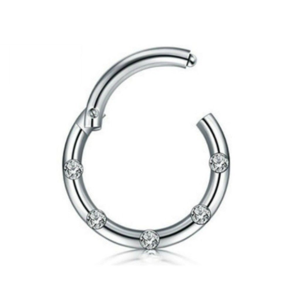 8MM CLICKER NASENPIERCING SEGMENT SEPTUM HOOP TRAGUS ZIRKON NASE OHR RING KLICKER OHRRING 1,2MM