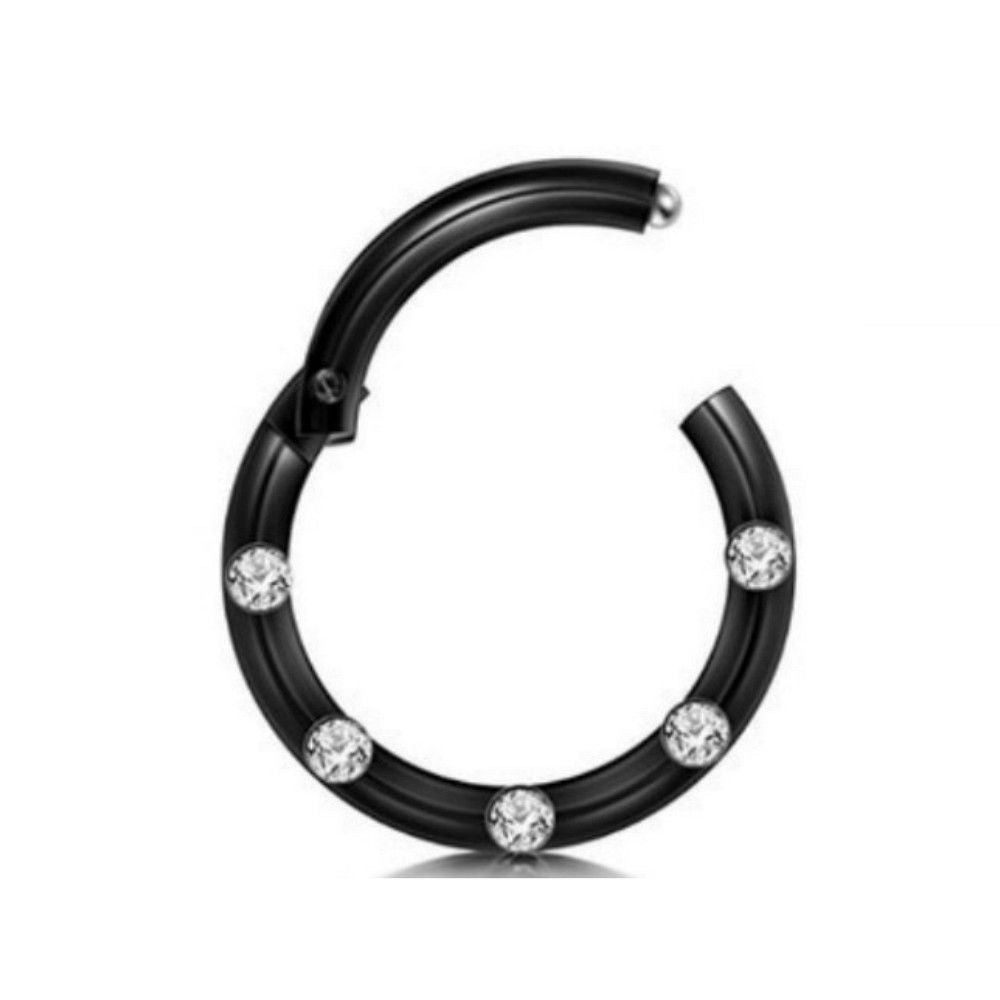 8MM CLICKER NASENPIERCING SEGMENT SEPTUM HOOP TRAGUS ZIRKON NASE OHR RING KLICKER OHRRING 1,2MM