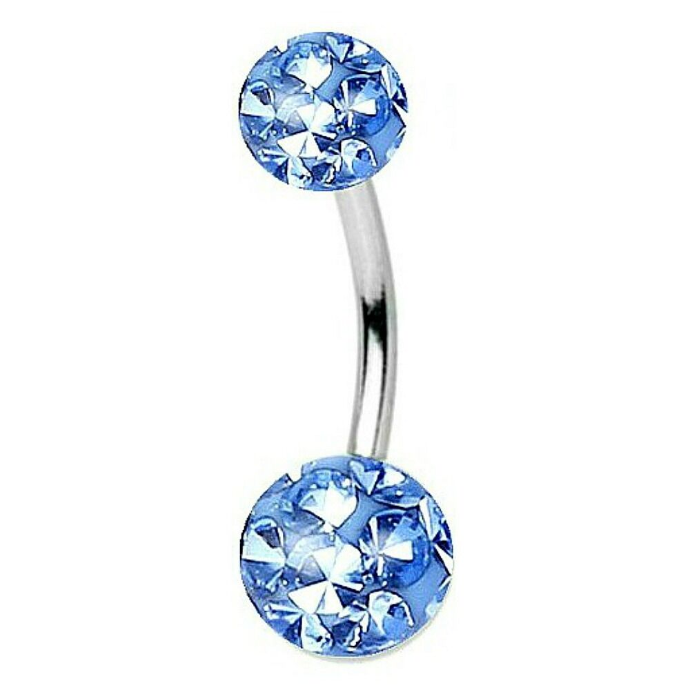 6MM-12MM STAB FERIDO BAUCHNABELPIERCING BAUCHNABEL KLAR KUGEL KRISTALL PIERCING