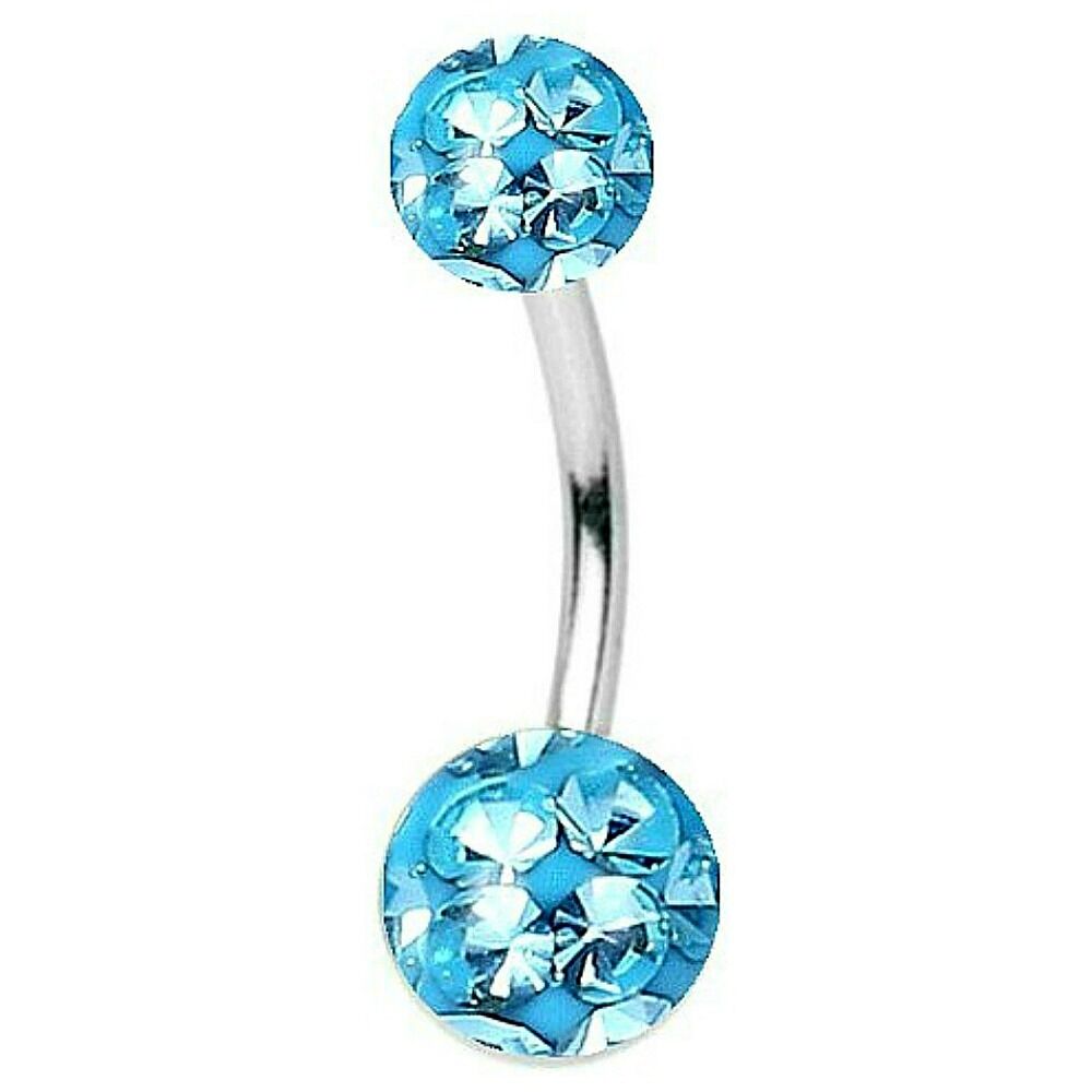 6MM-12MM STAB FERIDO BAUCHNABELPIERCING BAUCHNABEL KLAR KUGEL KRISTALL PIERCING