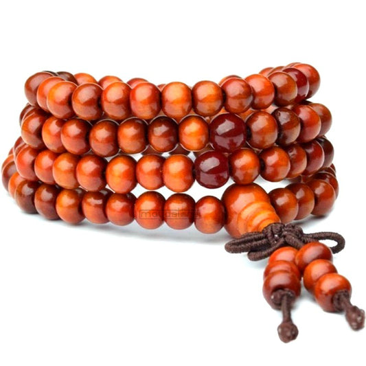 52CM HOLZ BUDDHA ARMBAND KETTE SANDELHOLZ ROSENKRANZ GEBETSKETTE BUDDHISTISCHE