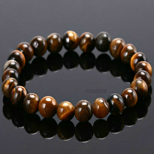 BUDDHA ARMBAND NATUR STEIN TIGERAUGE ARMBÄNDER ARMKETTE BRACELET STONE BEADS PERLEN