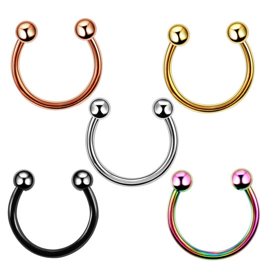 HUFEISEN PIERCING NASENPIERCING SEPTUM RING NASE NIPPEL LIPPEN TRAGUS ROSEGOLD