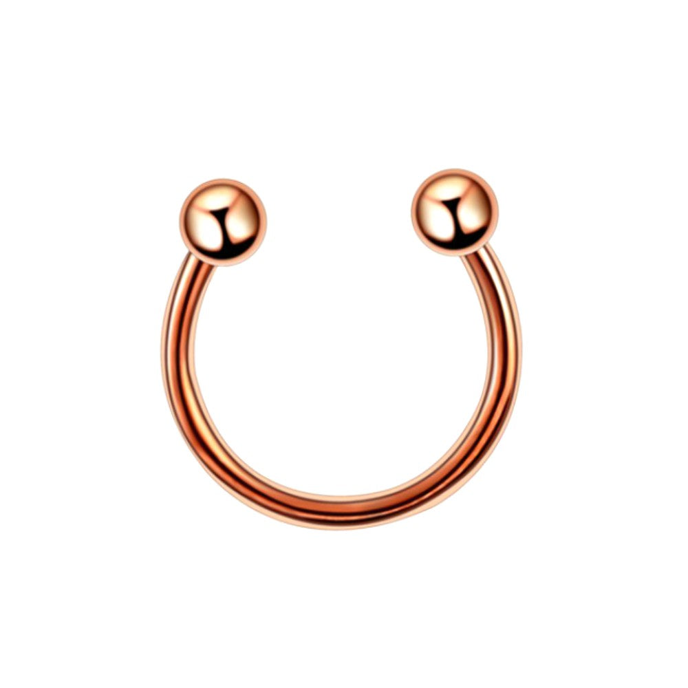 HUFEISEN PIERCING NASENPIERCING SEPTUM RING NASE NIPPEL LIPPEN TRAGUS ROSEGOLD