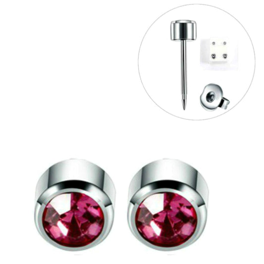 1 PAAR MEDIZINISCHE OHRSTECKER GESUNDHEITSSTECKER OHRRING OHRRINGE STEIN SILBER ROSA