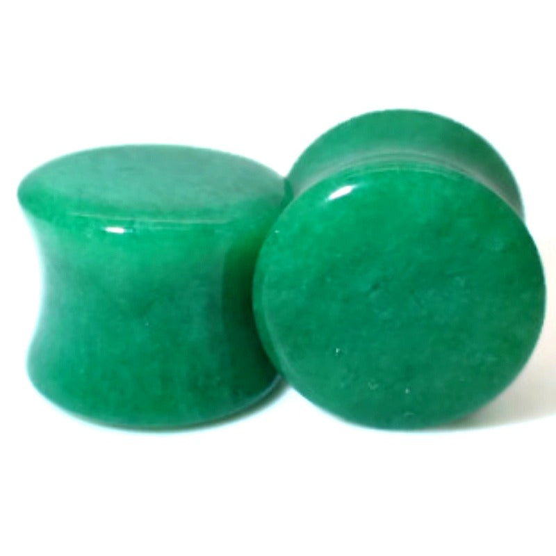 4MM-20MM STEIN OHR PLUG TUNNEL SADDLE OHSTECKER STONE GRÜNER JADE GREEN