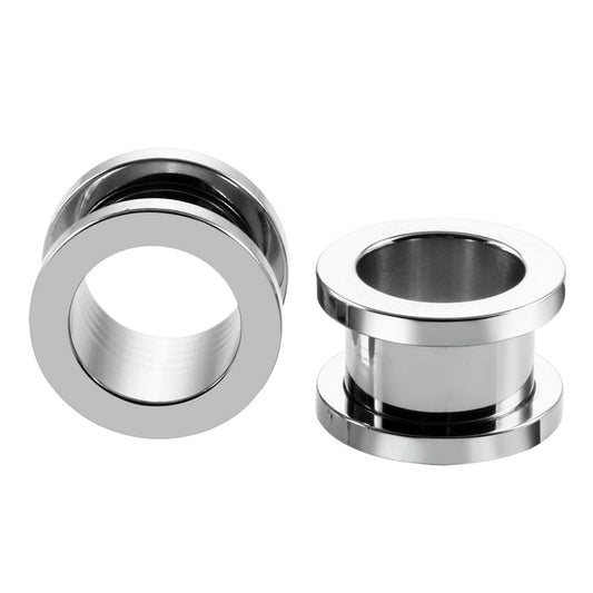 1,2MM-30MM OHR TUNNEL SILBER PIERCING PLUG SCHRAUB SILVER EDELSTAHL SCREW FLESH