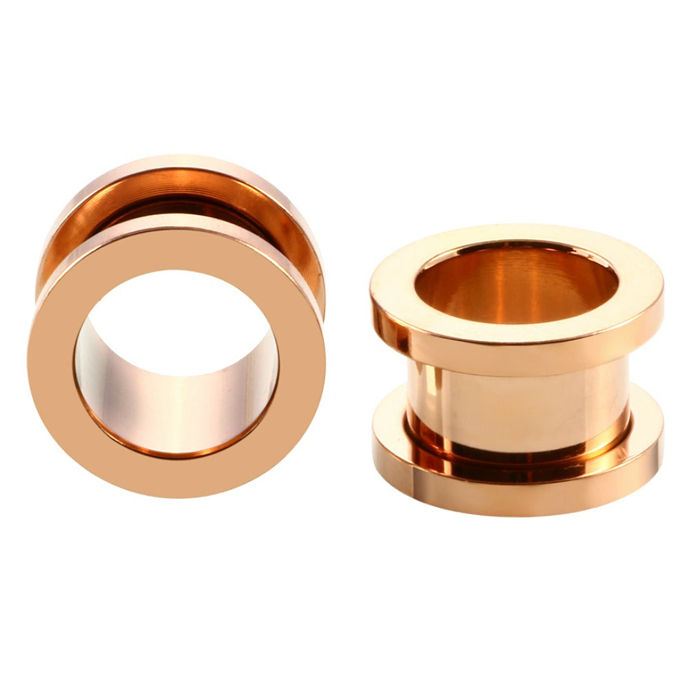 1,2MM-25MM OHR TUNNEL ROSEGOLD PIERCING PLUG SCHRAUB ROSE GOLD EDELSTAHL SCREW FLESH