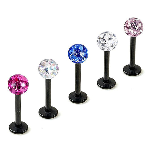 1,2MM LIPPENPIERCING FERIDO LABRET MONROE MADONNA KUGEL KRISTALL TRAGUS PIERCING